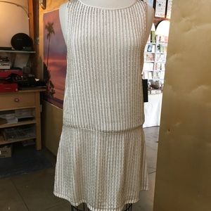 Alice & Olivia dress white short beaded size L NWT